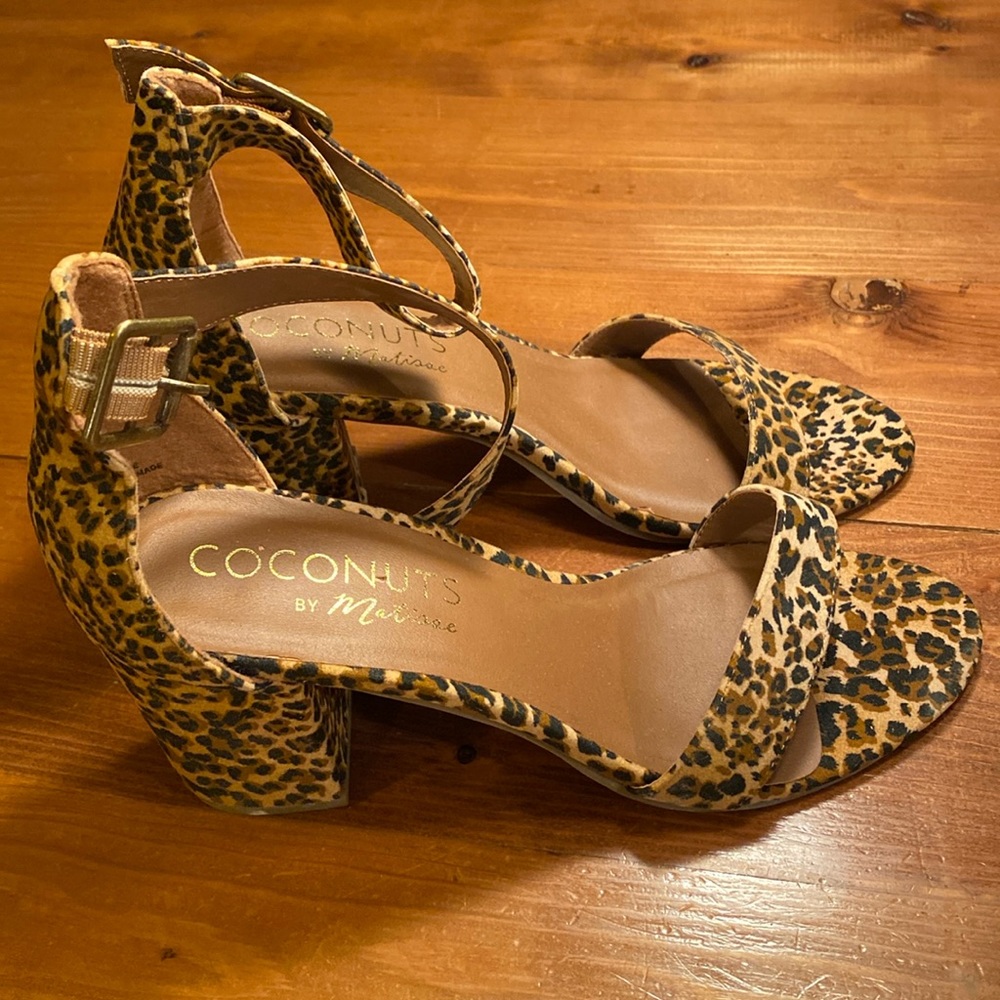 Coconuts by Melissa Leopard Suede Heels - Size 9 - 3 1/2 inches - Unworn